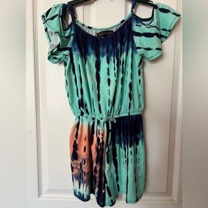 Derek Heart Girls Short Romper, Tie dye, Size M